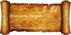 Stefanik Csenge névjegykártya
